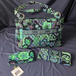 Vera Bradley “Blue Rhapsody” purse, wallet & checkbook bundle